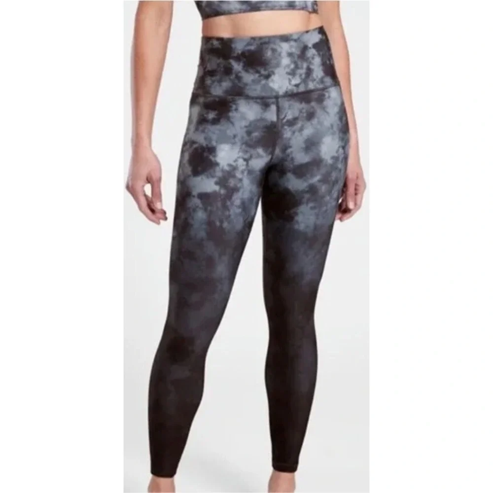 Athleta Elation Printed Tight Leggings Ombré Tie‎ Dye Dance All Night, Size XXS